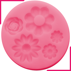 Silicone Fondant Mold 5 Flowers - bakeware bake house kitchenware bakers supplies baking