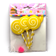 Cupcake Toppers Yellow Spiral Design - bakeware bake house kitchenware bakers supplies baking
