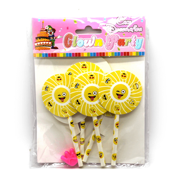 Cupcake Toppers Yellow Cute Smiley - bakeware bake house kitchenware bakers supplies baking