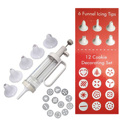 2 in 1 Cookie Press And Cake Decorating Set - bakeware bake house kitchenware bakers supplies baking