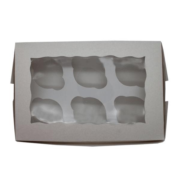 White Cupcake Box - 6 Cavity - bakeware bake house kitchenware bakers supplies baking