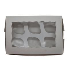 White Cupcake Box - 6 Cavity - bakeware bake house kitchenware bakers supplies baking