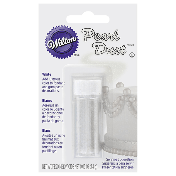 Wilton White Pearl Dust - bakeware bake house kitchenware bakers supplies baking