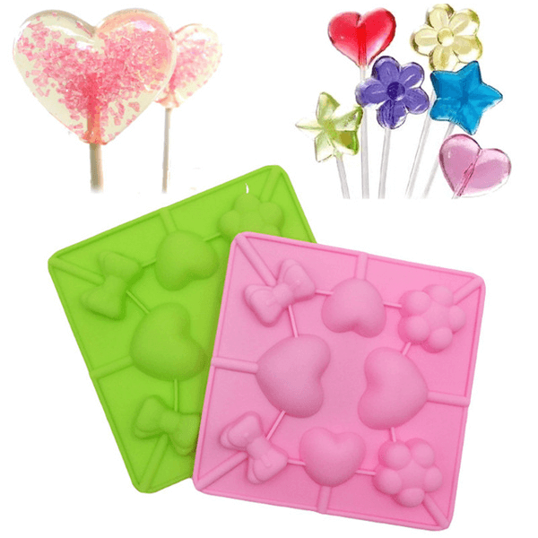 Pink Silicone Lollipop Mold 3 Shapes - bakeware bake house kitchenware bakers supplies baking