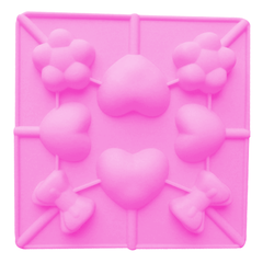 Pink Silicone Lollipop Mold 3 Shapes - bakeware bake house kitchenware bakers supplies baking