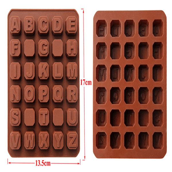 Alphabets Shape Silicone Chocolate Mold - bakeware bake house kitchenware bakers supplies baking