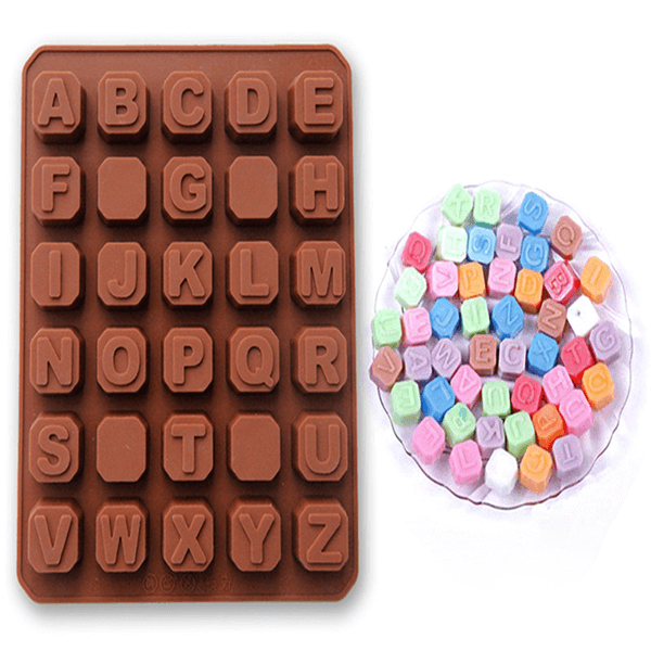 Alphabets Shape Silicone Chocolate Mold - bakeware bake house kitchenware bakers supplies baking