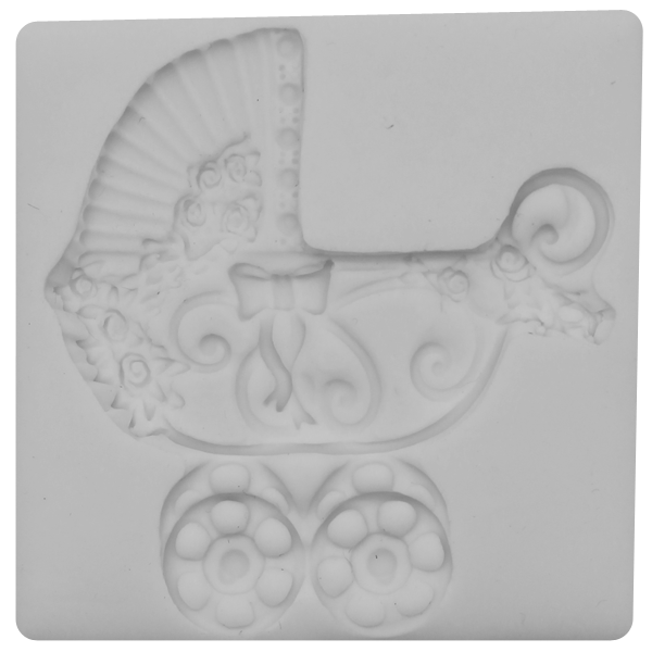 Baby Cart Silicone Fondant Mold - bakeware bake house kitchenware bakers supplies baking