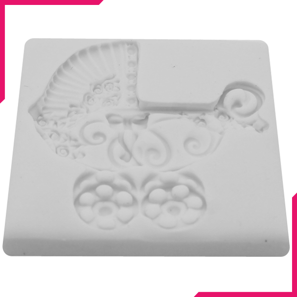 Baby Cart Silicone Fondant Mold - bakeware bake house kitchenware bakers supplies baking