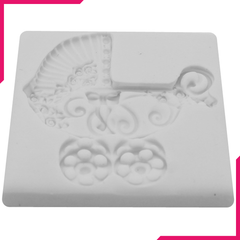 Baby Cart Silicone Fondant Mold - bakeware bake house kitchenware bakers supplies baking