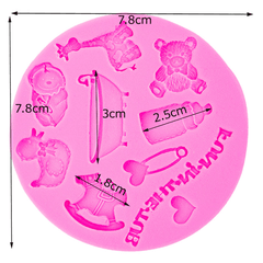 Fondant Silicone Mold Fun In The Tub - bakeware bake house kitchenware bakers supplies baking