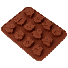 12 Owl Shape Silicone Chocolate Mold - bakeware bake house kitchenware bakers supplies baking