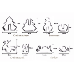 3D Christmas Stainless Steel Cookie Cutter 8 Pcs - bakeware bake house kitchenware bakers supplies baking