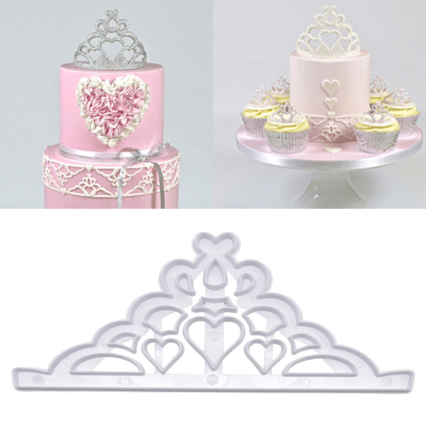 Plastic Crown Shape Fondant Cutter - bakeware bake house kitchenware bakers supplies baking