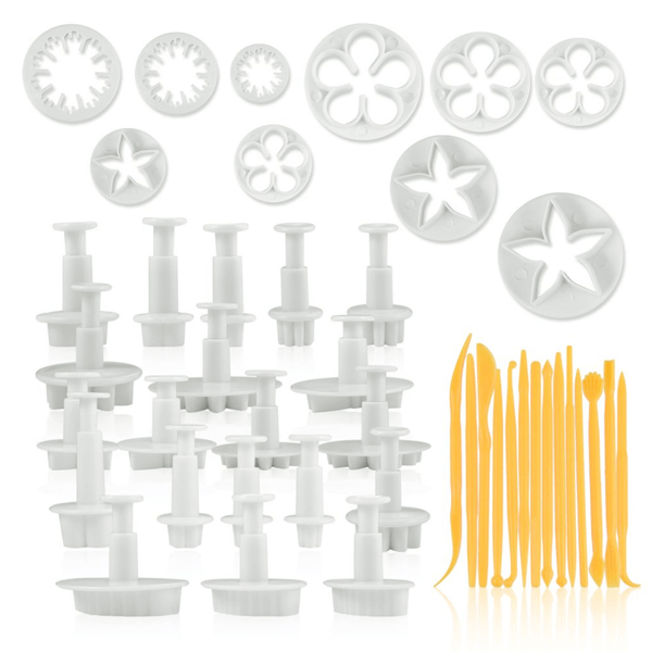 Fondant Plunge Cake Decorating Cutter Set 44 Pcs Set - bakeware bake house kitchenware bakers supplies baking