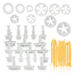 Fondant Plunge Cake Decorating Cutter Set 44 Pcs Set - bakeware bake house kitchenware bakers supplies baking