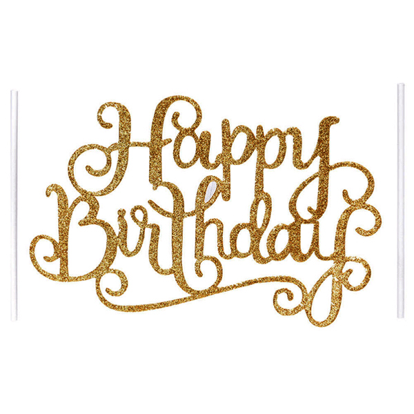 Gold Happy Birthday Cake Toppers - bakeware bake house kitchenware bakers supplies baking