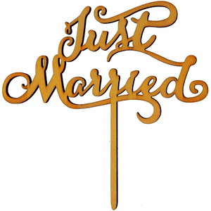 Just Married Wooden Party Topper - bakeware bake house kitchenware bakers supplies baking