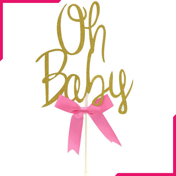 OH BABY Word Party Decoration Topper - bakeware bake house kitchenware bakers supplies baking