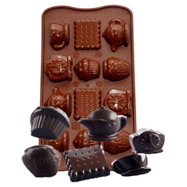 Silicone Chocolate Mold Clock Tea Time - bakeware bake house kitchenware bakers supplies baking