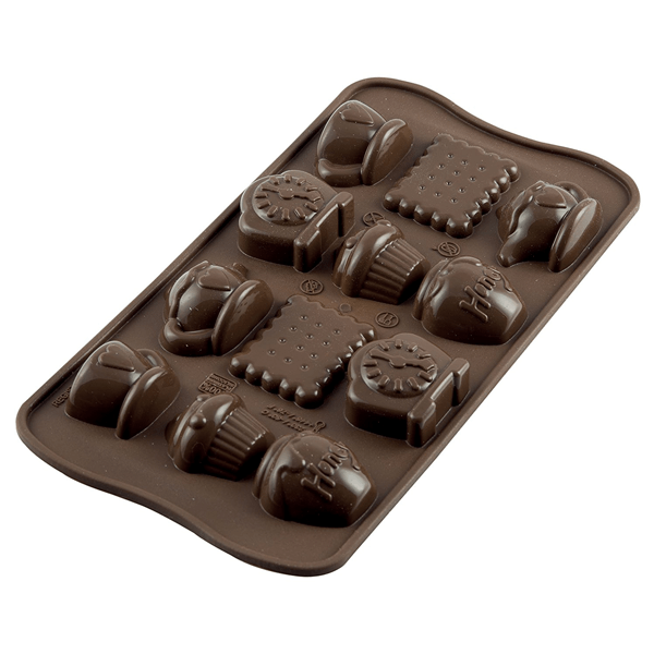Silicone Chocolate Mold Clock Tea Time - bakeware bake house kitchenware bakers supplies baking