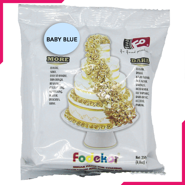 Baby Blue Fondant Sugar Paste 250g - bakeware bake house kitchenware bakers supplies baking