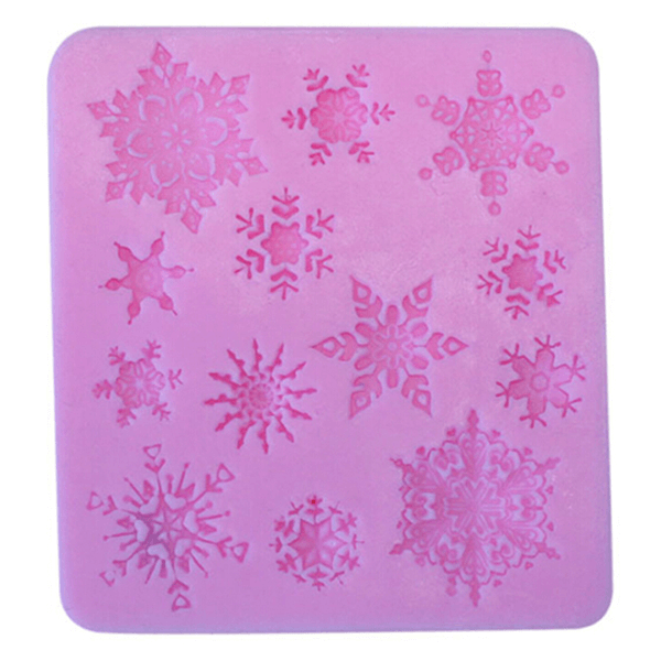 3D Christmas Snowflake Silicone Fondant Mold - bakeware bake house kitchenware bakers supplies baking