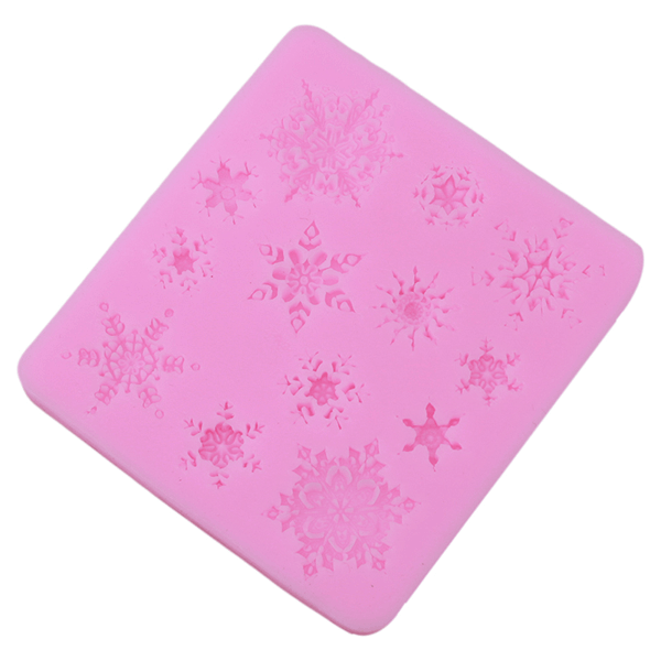 3D Christmas Snowflake Silicone Fondant Mold - bakeware bake house kitchenware bakers supplies baking
