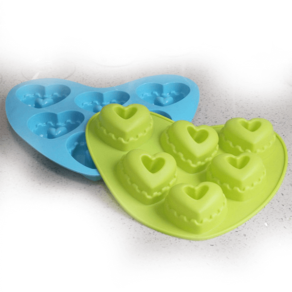 Heart Shape Silicone Cake Molds 6 Cavity - bakeware bake house kitchenware bakers supplies baking