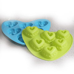 Heart Shape Silicone Cake Molds 6 Cavity - bakeware bake house kitchenware bakers supplies baking
