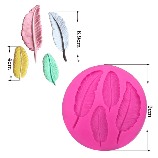 Birds Feathers Silicone Fondant Mold - bakeware bake house kitchenware bakers supplies baking