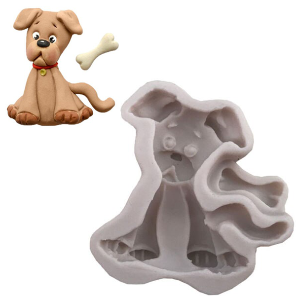 3D Silicone Dog Shape Fondnat Mould - bakeware bake house kitchenware bakers supplies baking