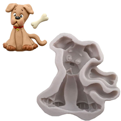 3D Silicone Dog Shape Fondnat Mould - bakeware bake house kitchenware bakers supplies baking