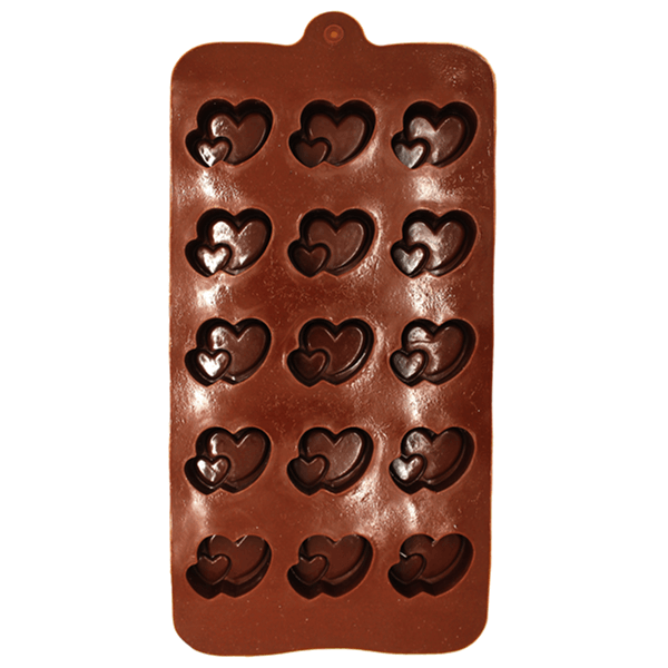 3D Double Heart Silicone Chocolate Mold - bakeware bake house kitchenware bakers supplies baking