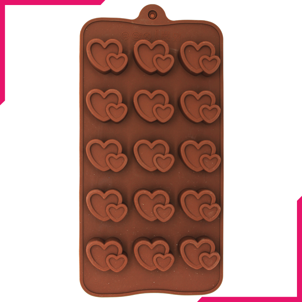 3D Double Heart Silicone Chocolate Mold - bakeware bake house kitchenware bakers supplies baking