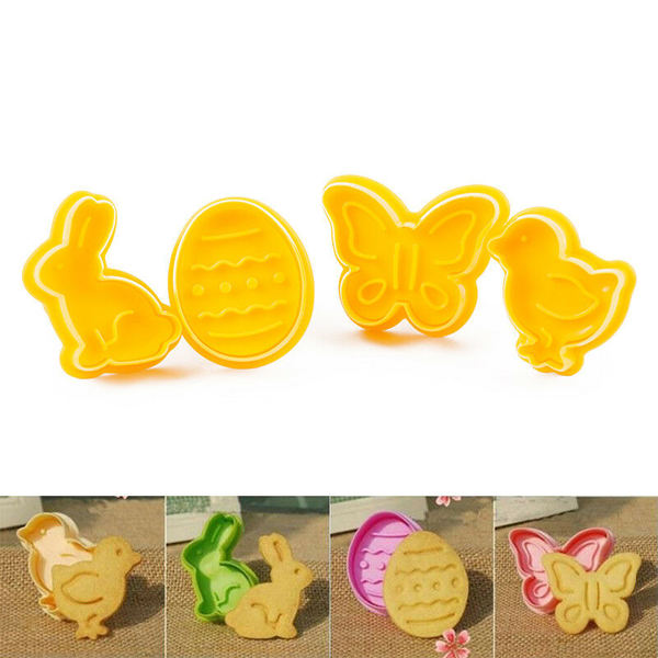 Plunge Cutter Easter Egg, Butterfly, Rabbit And Bird - bakeware bake house kitchenware bakers supplies baking