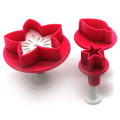 Plunge Cutter Flower, Leaf And Star - bakeware bake house kitchenware bakers supplies baking