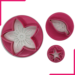 Plunge Cutter Flower, Leaf And Star - bakeware bake house kitchenware bakers supplies baking