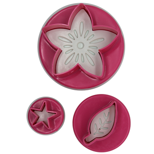 Plunge Cutter Flower, Leaf And Star - bakeware bake house kitchenware bakers supplies baking