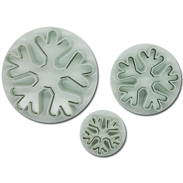 Plunge Cutter Snowflake 3 Pcs - bakeware bake house kitchenware bakers supplies baking