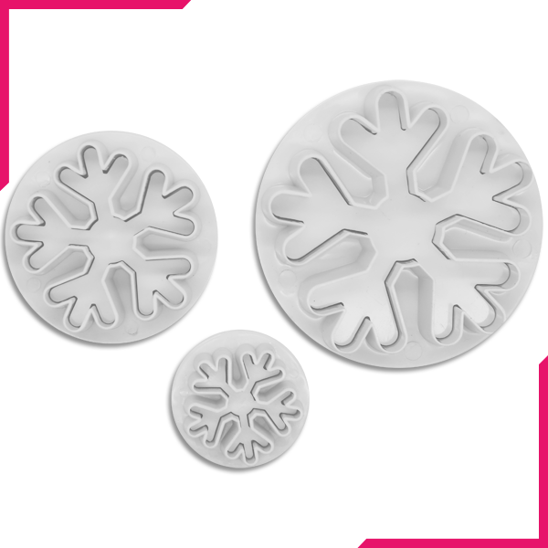 Plunge Cutter Snowflake 3 Pcs - bakeware bake house kitchenware bakers supplies baking