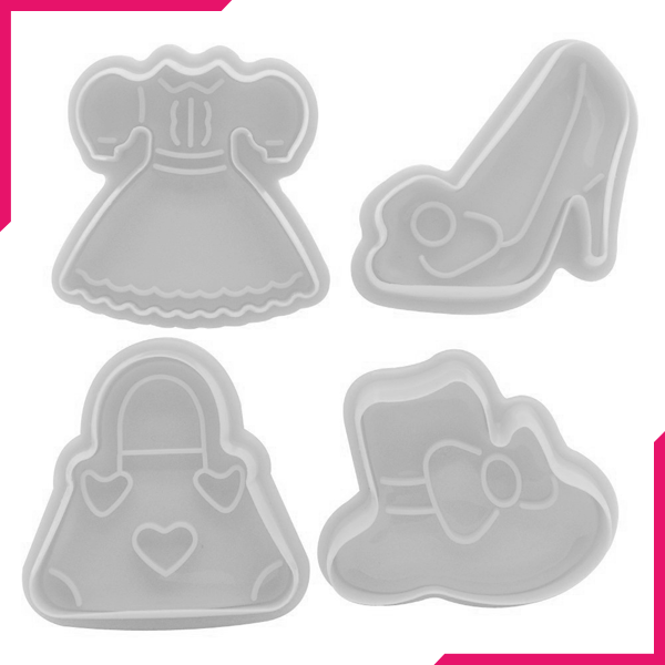 Plunge Cutter Princess 4 Pcs - bakeware bake house kitchenware bakers supplies baking