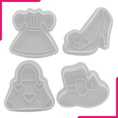 Plunge Cutter Princess 4 Pcs - bakeware bake house kitchenware bakers supplies baking
