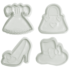Plunge Cutter Princess 4 Pcs - bakeware bake house kitchenware bakers supplies baking
