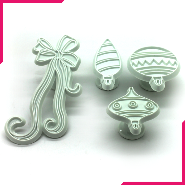 Fondant Embosser Cutter Mix Shapes 4 Pcs - bakeware bake house kitchenware bakers supplies baking
