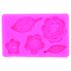 Crochet Flower And Leaf Sugarcraft Mold - bakeware bake house kitchenware bakers supplies baking