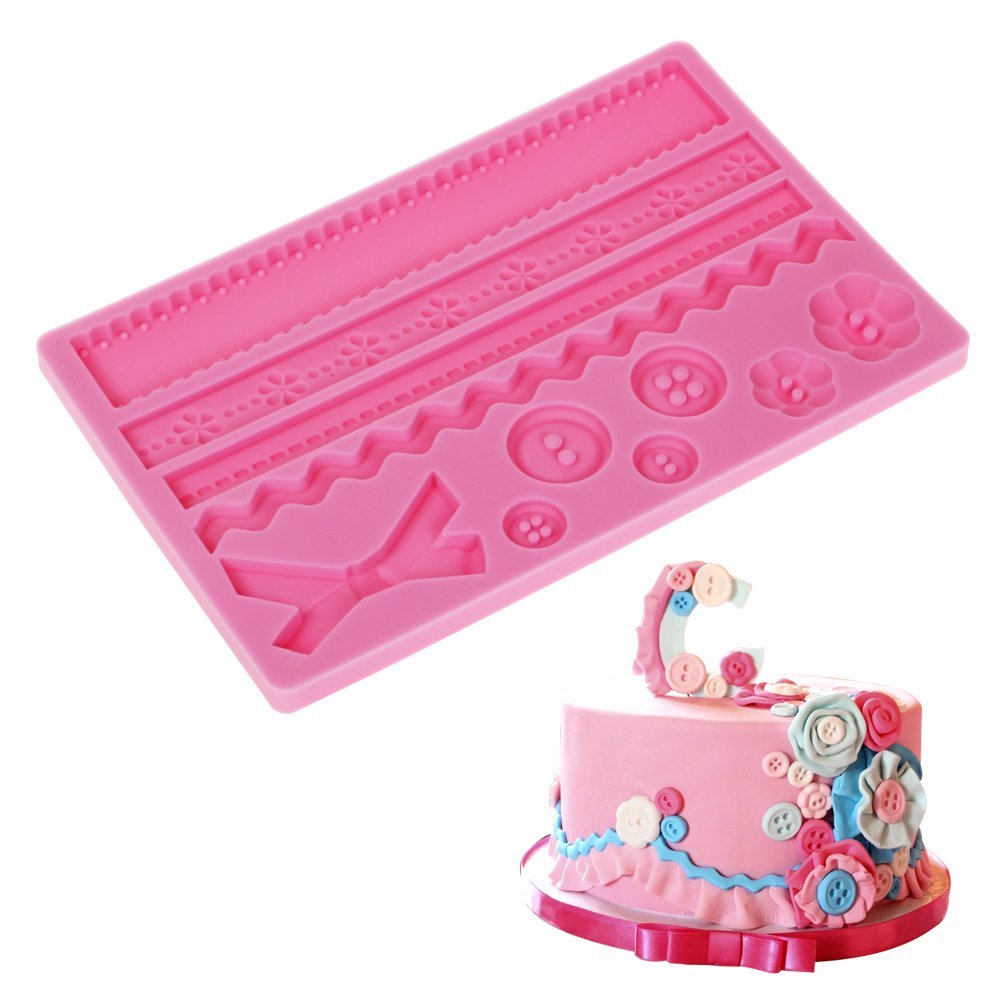 Fondant & Gumpaste Mold Button And Rope - bakeware bake house kitchenware bakers supplies baking