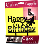 Cake Topper Happy Birthday Butterfly Black - bakeware bake house kitchenware bakers supplies baking