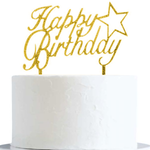 Cake Topper Happy Birthday Star Golden - bakeware bake house kitchenware bakers supplies baking
