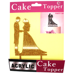 Cake Topper Bride And Groom Golden - bakeware bake house kitchenware bakers supplies baking